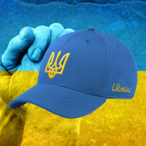 2025 Blue Hat With Yellow Ukrainian Emblem