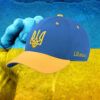 Blue and Yellow 2025 Hat With Ukrainian Emblem - Made in Ukraine