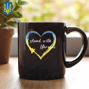 I Stand With Ukraine 2025 Mug - Ukraine Heart