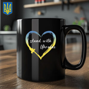 I Stand With Ukraine 2025 Mug - Ukraine Heart