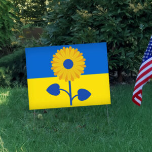 Peace For Ukraine Sunflower Yarrd Sign