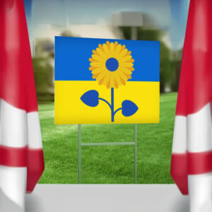 Peace For Ukraine Sunflower Yarrd Sign