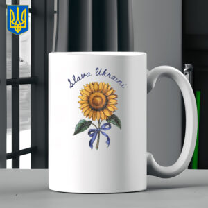 Slava Ukraini Sunflower 2025 Mug - Blue and Yellow