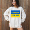 Stop Putin, Stop War, Support Ukraine Blue & Yellow T-Shirt