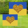 Support Ukraine Sunflower Garden Yard Sign