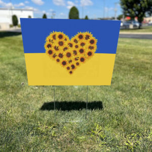 Support Ukraine Sunflower Garden Yard Sign