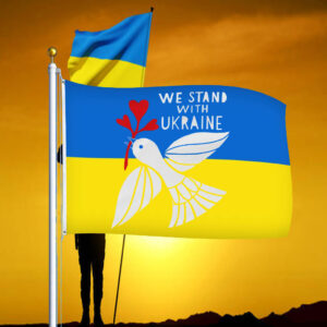 We Stand with Ukraine Garden Flag