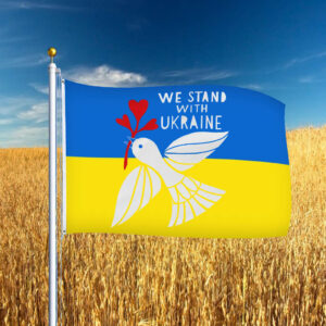 We Stand with Ukraine Garden Flag
